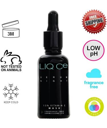 VITAMIN E SERUM NIGHT MASK for Face and Neck LIQ Ce. All skin types. 15% Vitamin E + Hyaluronic Acid + Xylitol Anti-Aging Anti Wrinkle Firming Nourishing Smoothing and Moisturizing Antioxidant Premium Concentrate Improves Skin Appearance and Texture Light - Buy Online on GoSupps.com