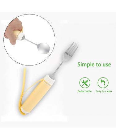 Adaptive Utensils for Arthritis & Disabilities | Easy Grip Spoon & Fork Set | Rotating Stainless Steel Dishes for Independent Eating - Buy Online on GoSupps.com