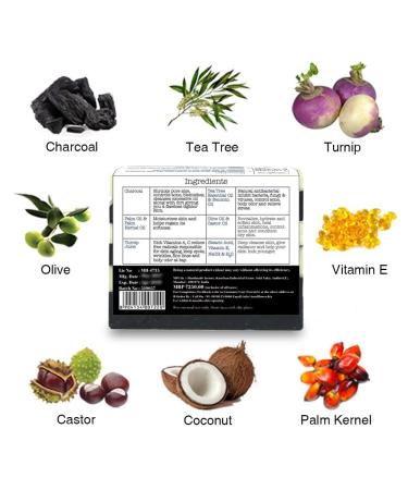 Organic Activated Charcoal Soap for Men & Women | Detoxifying & Pore Cleansing | 100% Natural Handmade Vegan | S.oulflow.er - 150g - Buy Online on GoSupps.com