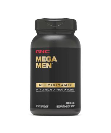 GNC Mega Men Multivitamin Caplets Clinically Proven to Feel Better Immune Support Energy Support B Vitamins Vitamin D-3 Timed Release 180 Caplets