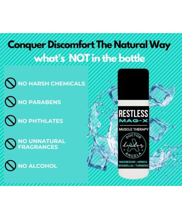 Dr. A's Restless Mag-X Restless Leg Support Relief Roll-On Gel Natural Magnesium Oil & Essential Oils for Nighttime Leg Discomfort Cooling Calming Formula with Lavender Arnica & Turmeric 3oz - Buy Online on GoSupps.com