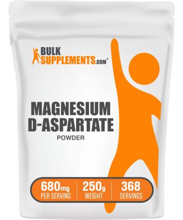 BulkSupplements.com Magnesium D-Aspartate Powder - Magnesium Supplement High Absorption Magnesium Magnesium Asparte Powder - Gluten Free 680mg (49mg of Magnesium) per Serving 250g (8.8 oz) 8.75 Ounce (Pack of 1)