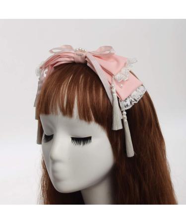 GRACEART Lolita Big Bowknot Lace Hairband Headband Pink - Buy Online on GoSupps.com