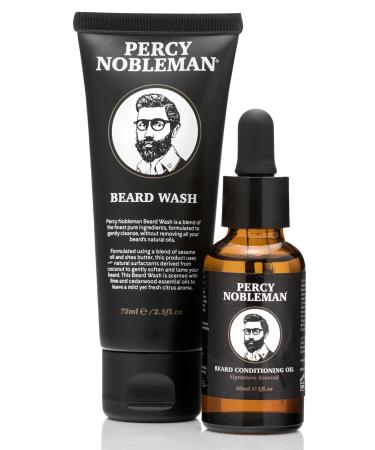 Percy Nobleman Beard Starter Kit - Beard Oil and Wash 30ml/75ml - Buy Online on GoSupps.com