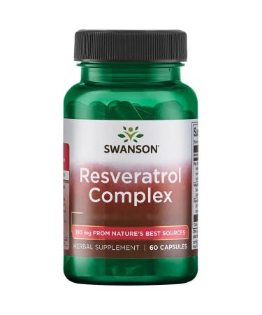 Swanson Resveratrol Complex 180mg 60 capsules high dosage laboratory tested soy-free gluten-free non-GMO