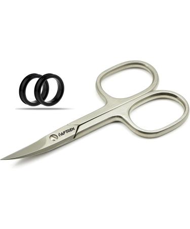 Cuticle Nail Scissors with Daimond Grain Nail File Curved Blade Professional Stainless Steel Multipurpose Toenail Manicure Pedicure Eyebrows Nose Beard Mustache Grooming Scissors