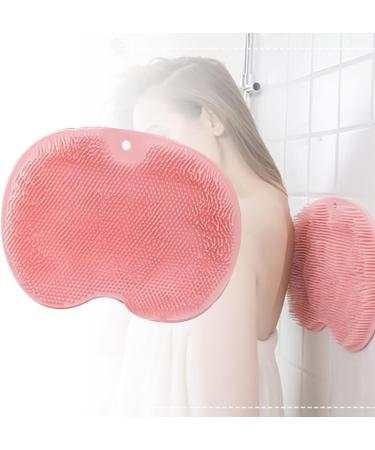 Shower foot and back scrubber massage pad footwear cleaning pad shower-foot scrubber matte non-slip suction cups foot cleaner for shower floor for men and women (pink) rose