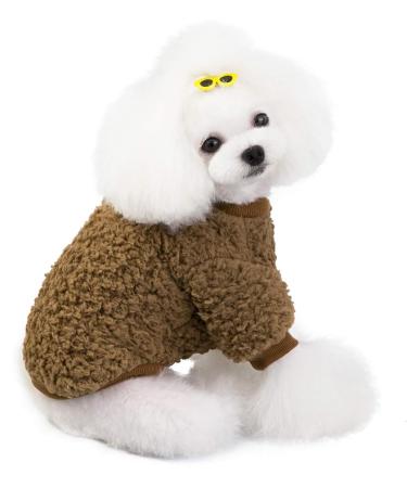 Buy Tineer Winter Coat for Small & Medium Dogs - Warm Fleece Jacket Vest in Brown | Outdoor Pet Wear - Buy Online on GoSupps.com