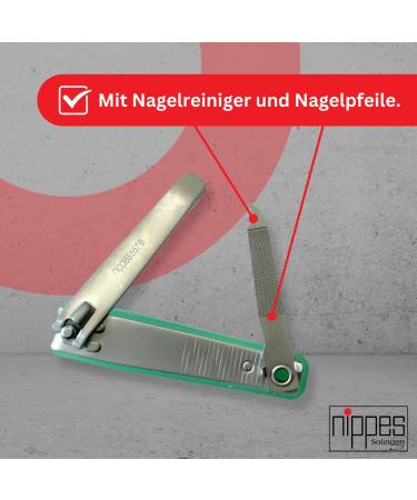 Nipple Solingen Nail Clippers - 8 cm with Nail Trap | Best for Thick Nails | Green Footnail Knipser | Premium Nail Care - Buy Online on GoSupps.com