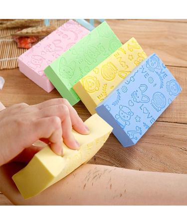 GSDXZ 4 pieces of dead skin distance bathing sponge ultra soft peeling sponge shower brush spa body massage cleaning shower brush bathroom tools bathroom for children adults