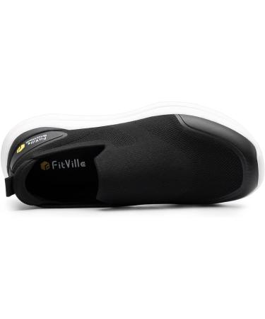 FitVille Plantar Fasciitis Shoes for Men - BriskWalk 13 Wide Black & White - Buy Online on GoSupps.com