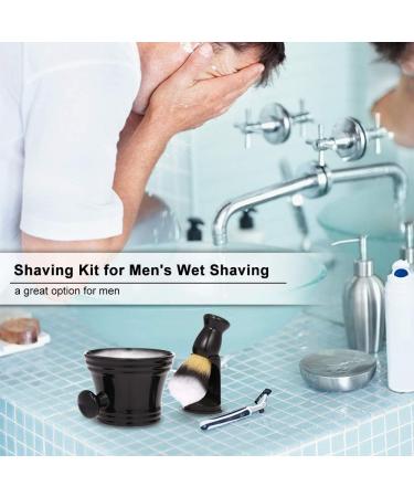 Benkeg Shaving Brush Set - Men's Wet Shaving Brush Holder Stand Soap Dish & Mug for Perfect Beard Care - Buy Online on GoSupps.com