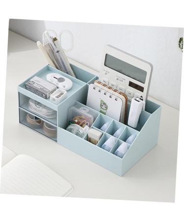 TEHAUX 1pc Box Cosmetic Storage Box Decor Classify Case Cosmetics Organizer Grid Dresser Box Miss 24.5x12cm Blue - Buy Online on GoSupps.com