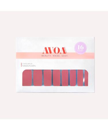 Avoa Beauty Head Over Heels Nail Film - Pink Opaque Monochrome Design | 16 Self-Adhesive Long-Lasting Nail Wraps - Shop Internationally! - Buy Online on GoSupps.com