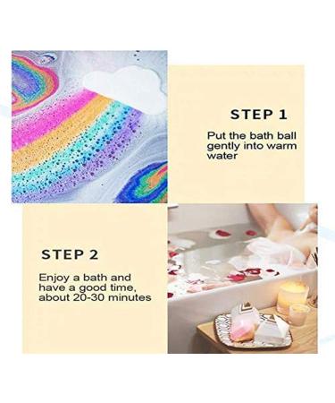 TEEROVA Rainbow Bath Bombs Gift Box Wrapped - Colorful Rainbow Cloud SPA Bath Bombs Float on Water&Release Vivid Rainbow Color Moisturize Dry Skin - Buy Online on GoSupps.com