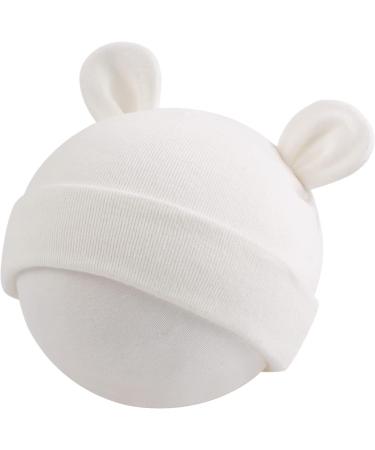 XIAOHAWANG Newborn Hospital Hat Preemie Cotton Beanie with Bear Ears for Boys and Girls - 0-6 Months - White/Black/Gray - Buy Online on GoSupps.com