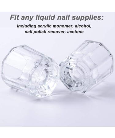 Fiezkaa 2pcs Clear Glass Dappen Dish Set for Acrylic Nails - Nail Monomer Liquid Bowl & Powder Holder - Acrylic Jar for Nail Art Manicure - Buy Online on GoSupps.com