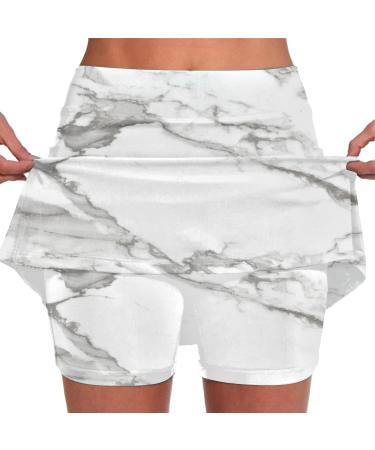 iOoppek Women's Solid Color Mid Waist Yoga Skirt with Pockets - Carnival Silver XL | International Shipping Available - Buy Online on GoSupps.com