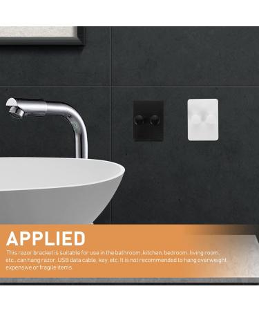Buy Cabilock 30-Piece Wall-Mounted Razor Holder Hook Set - Stylish Bath & Wardrobe Hooks in White & Black - Perfect for Shaving & Organizing - Buy Online on GoSupps.com