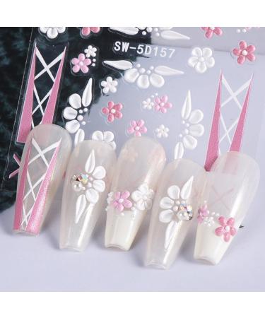 5D Embossed Flower Nail Stickers | Colorful Floral Nail Art Decals for Creative Designs | Cute Acrylic Petals Nail Supplies - Buy Online on GoSupps.com
