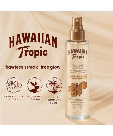  CorpoeCapelli 3 x Hawaiian Tropic Self-Tanning Water for Fair/Medium Skin for Face and Body Long Lasting 190 ml - Buy Online on GoSupps.com