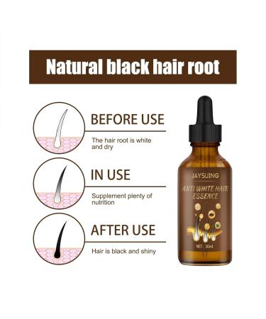 Reverse Gray Hair Natural Nourishing Hair Growth Essence Volumizing Anti Gray Hair Essence 30ml Men Women Hair Care for Shiny Healthy Black Hair Eastuy - Buy Online on GoSupps.com