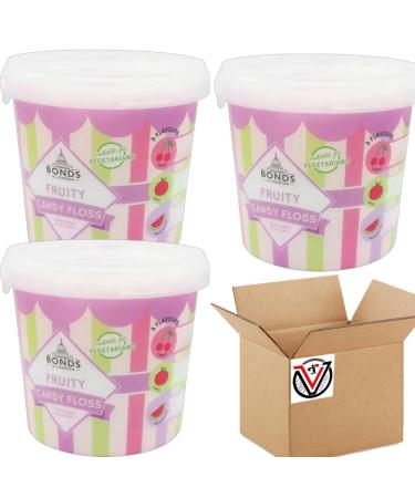 03 x Bondds Candy Floss Cup 120g - Fruit Flavour Spun Sugar