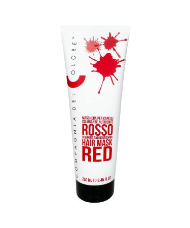 Compagnia Del Colore Coloring and Nourishing Hair Mask 8.45 Oz"Free Starry Lipgloss 10 Ml" (Red)