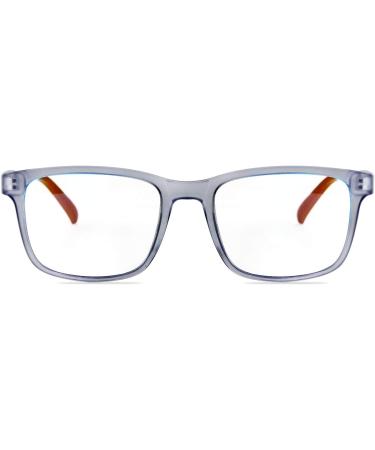 ADEWU Children's Anti Blue Light Glasses - TR90 Rectangular Frame for Girls & Boys - Blue Light Filter Light Gray/Orange Anti-Fatigue Design - Buy Online on GoSupps.com