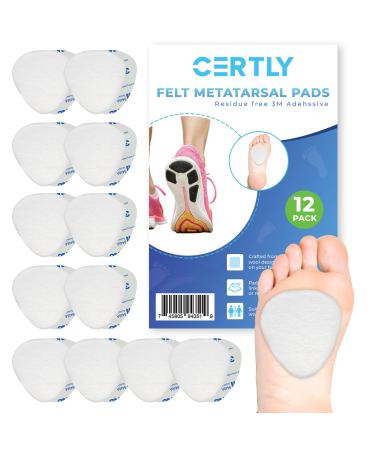 Metatarsal Foot Pads for Pain Relief Foot Pain Relief Pads Set of 12 1/4" Thick for Ball of Foot Cushioning Mortons Metatarsalgia & Neuroma Support for Women and Men