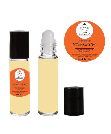 ZEKA PARFUMERIE Million Gold (W) Warm Floral & Honey Amber Fragrance Body Oil for Women Long Lasting Alcohol-Free Perfume Oil Roll-On Made in USA 1/3 fl oz (9.86 ml) Free Economy Shipping - Buy Online on GoSupps.com
