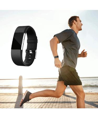 Fitbit Charge 2 Replacement Silicone Bands - Adjustable Classic Bands for Men and Women - Black Large - Buy Online on GoSupps.com