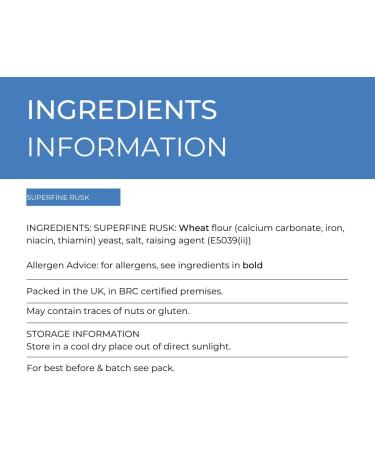 Hides Fine Foods - Superfine Rusk 500g - GMO Free - Suitable for Vegetarians - Sausage Production - Burger Production - Stuffing Mixes - BBQ - Bread Making - Buy Online on GoSupps.com