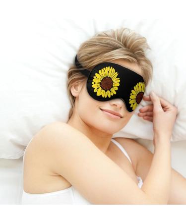 Sunflower Sleep Mask - Adjustable Blindfold for Sleeping, Blocking Light, Travel, Naps - Men's and Women's Eye Cover - Buy Online on GoSupps.com