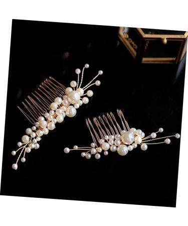 FRCOLOR Set of 3 Pearls Hair Comb Wedding Comb Made of Crystal Elegant Hair Comb Pearl Hair Comb Pearl Wedding Comb Headpiece Made of Pearls Hair Comb for Women Accessories Handmade Bride - Buy Online on GoSupps.com