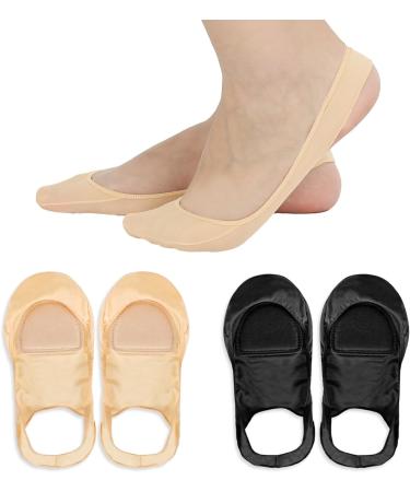 KALIONE Metatarsal Foot Pads - 4 Pairs Ball of Foot Cushions for Women | Comfort & Pain Relief - Size 6-9 | Beige & Black Socks - Buy Online on GoSupps.com
