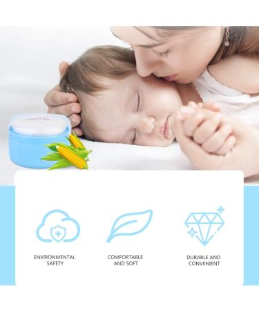 OSALADI Blue Baby Powder Container with Puff - Travel Size Talcum Storage Box for Face & Body - Hand Holder Included - 1 Pack - Buy Online on GoSupps.com
