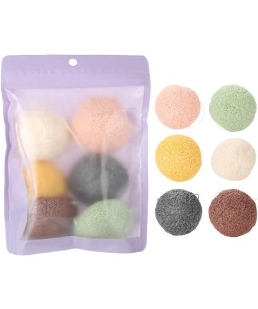 Filfeel Konjac Sponge Set - 6 Natural Facial & Body Sponges - Water Drop & Round Shapes - Eco-Friendly Skin Care - Buy Online on GoSupps.com