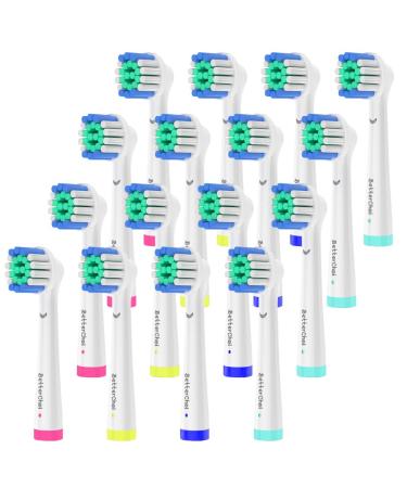 16 Count Replacement Brush Heads Compatible with Oral B Braun Electric Toothbrush Deep and Precise Cleaning.