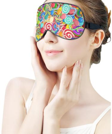Colorful Sweet Candy Sleep Mask for Women | Adjustable Eye Shade Cover with Elastic Strap - Perfect for Travel & Relaxation - Buy Online on GoSupps.com