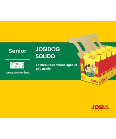 JosiDog Solido (5 x 900 g) | Croquettes for senior or less active dogs | Premium food for older dogs or those with low energy expenditure | Developed by JOSERA | Pack of 5 - Buy Online on GoSupps.com