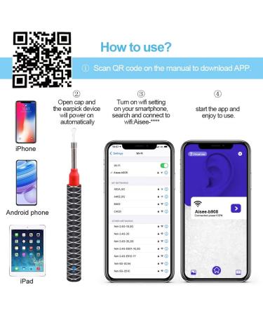 1080P HD Earwax Removal Tool | Waterproof | Easy to Use | 3.5mm Ear Camera with 6 LED Lights | For iOS & Android | Kids & Adults - Buy Online on GoSupps.com