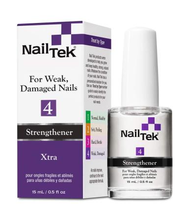Nail Tek Xtra 4, Nail Strengthener for Weak and Damaged Nails, 0.5 oz, 1-Pack 0.5 Fl Oz (Pack of 1) Strengthener Xtra 4