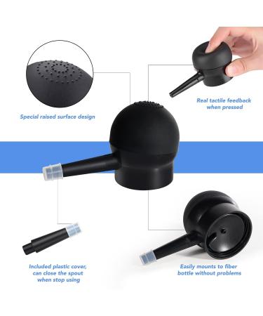 Aliver Hair Fiber Applicator Pump Spray Nozzle | Optimize Hair Building Fibers for Thinning Hair | Precision Application & Even Distribution | Black - Buy Online on GoSupps.com
