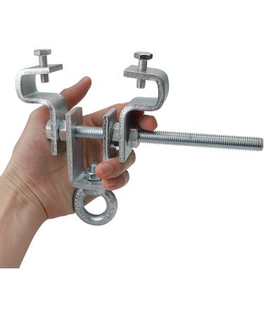 SupaWay Heavy Duty Steel I-Beam Clamp for Boxing Bags | Adjustable 63mm-220mm | 204kg Capacity | Durable Perforated Hanger - Buy Online on GoSupps.com