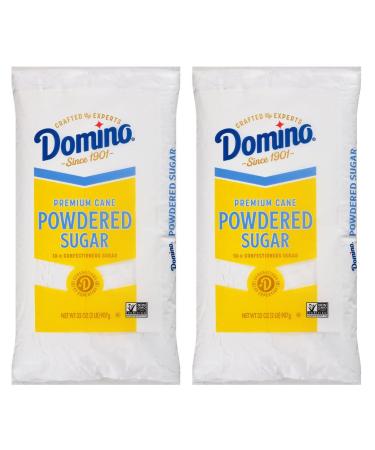 Domino Premium Cane Powdered Sugar, 2 LB Bag (Pack of 2)