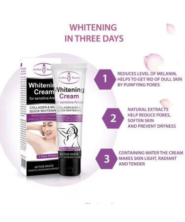 Aichun Beauty Fast Bleaching Cream for Sensitive Areas | Collagen & Milk Complex Whitening & Rejuvenating Body Skin Care - Buy Online on GoSupps.com