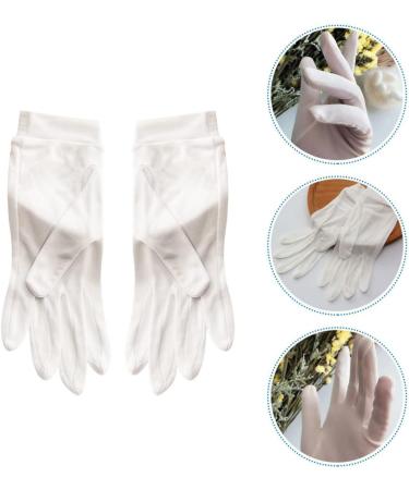 Beatifufu 1 Pair Grooming Gloves Silk Mittens Dry Hands Gloves Moisture Wristband Night Moisturizing Gloves Dry Cracked Hands Gloves Hydrating Gloves Repair Lining White Silk - Buy Online on GoSupps.com
