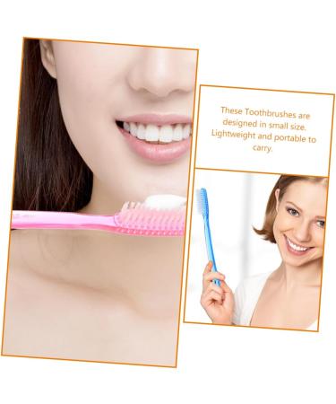 10 Piece Travel Toothbrush Set - Practical Manual Brushes for All Ages - Stiff Plastic & Elderberry Design - Buy Online on GoSupps.com