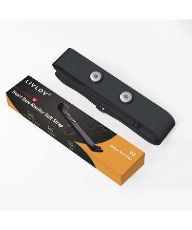 Livlov V3 Replacement Belt for Ant+ & Bluetooth Chest Strap | Compatible with Polar H7 Garmin Wahoo - 45mm Buckle Spacing - Buy Online on GoSupps.com